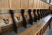 English: Decorations of the choir stalls of the Oude Kerk (church) in Amsterdam