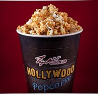 Movie theater popcorn in a bucket Cinema popcorn bucket.jpg