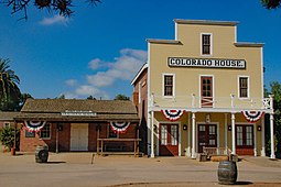 The First San Diego Courthouse, now the Courthouse Museum, (left) and Colorado House, location of the Wells Fargo History Museum (right) Colorado House.jpg