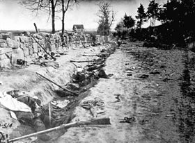 Confederate Dead behind the Stone Wall at Marye's Height's, Fredericksburg VA. May 3, 1863 Conf dead chancellorsville 2.jpg