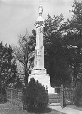 Erected in 1871, the Confederate Monument in Liberty was the first in Mississippi. Confederate Monument, Liberty, Mississippi.jpg