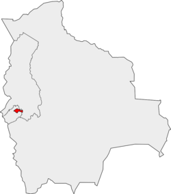 Location of the Coro Coro Municipality within Bolivia