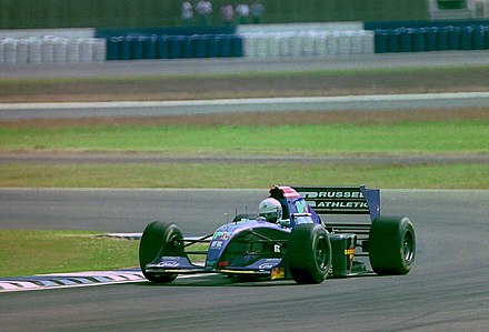 Brabham driving the Simtek S941 at the 1994 British Grand Prix meeting at Silverstone.