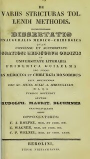 Thumbnail for File:De variis stricturas tollendi methodis - dissertatio inauguralis medico-chirurgica ... (IA b22481291).pdf