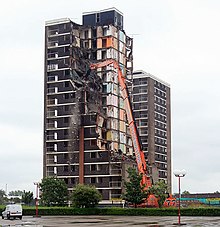 Demolition of high-rise flats in Croxteth, pictured in 2007 Demolition of flats, Croxteth, Liverpool - geograph.org.uk - 491290.jpg