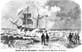 Die Gartenlaube (1865) b 357.jpg Rettung durch den Raketenapparat. Verbindung mit dem Schiff mittels der Raketleine