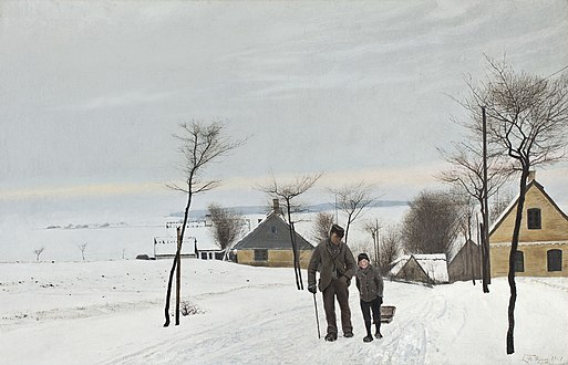 L.A. Ring, Diset vinterdag i Vinderød, 1901, Fuglsang Kunstmuseum