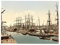 Neuer Segelschiffhafen am Asia-Quai in Hamburg ca. 1890-1900