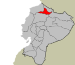 Map of Imbabura Province in Ecuador