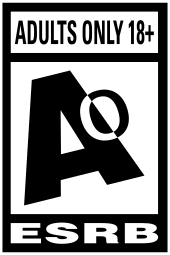 The ESRB's "Adults Only" ratings symbol ESRB Adults Only 18+ (2013-).svg