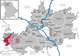 Läget för Ebrach i Landkreis Bamberg