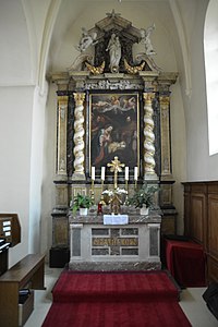 Nativity of Christ painted by Simon de Paepe in 1666 for the altar of Our Lady of the Saint Laurentius church of Ename.