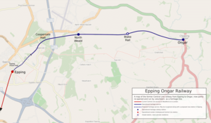 Line of the Epping Ongar Railway