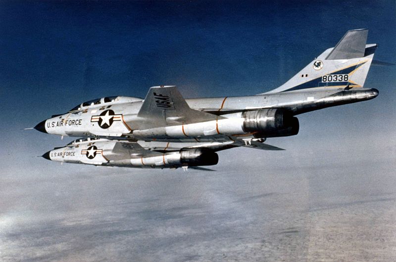 File:F-101 Voodoos 18th FIS in flight 1960s.jpg