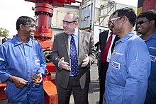 First Minister of Scotland Alex Salmond visiting a Weir facility in Dubai in 2011 First Minister meets employees at Weir Oil and Gas in Dubai (6305733354).jpg