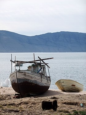 Fischerboot in Siorapaluk Grönland