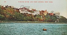 A 1905 postcard of Fort George Amusement Park, as seen from the Harlem River