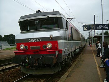 SNCF Class BB locomotive at Breaute-Beuzeville station France Summer 2008 084.JPG