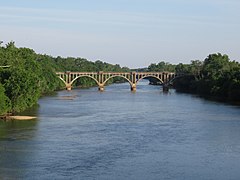 RF&P Subdivision rail bridge over the Rappahannock River in Fredericksburg in 2017