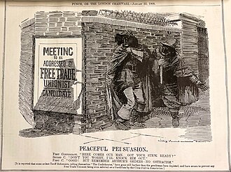 1908 Punch cartoon on lack of support for the Unionist Free Trade Club Free Trade Unionist.jpg