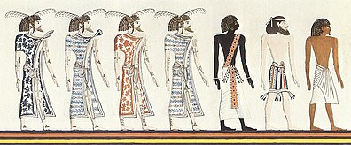 From right to left: an Egyptian, an Assyrian, a Nubian, and Libyans from the tomb of Seti I From right to left an Egyptian, an Assyrian, a Nubian, and Libyans.jpg