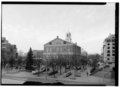 GENERAL VIEW HALL AND SURROUNDING AREA (QUINCY MARKET TO REAR), LOOKING NORTHEAST - Faneuil Hall, Dock Square, Boston, Suffolk County, MA HABS MASS,13-BOST,2-12.tif