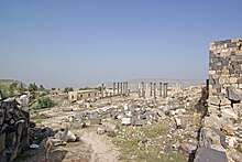 Ruins of Gadara, modern-day Umm Qais in Jordan. Gadara BW 7.JPG