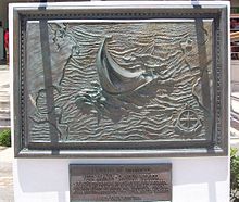 Memorial plaque to Galia Moss' travel in Puerto Juarez. Galia Moss.jpg