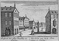 "Prospect des alten Marktes in Lindau", Kupferstich aus: Sammlung Topographischer Ansichten gezeichnet von Anton Gemeinder, gestochen von Leizel, Augsburg, 18. Jh., ca. 7,5 x 10 cm