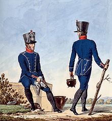 Chasseurs from a light infantry regiment of Napoleon's Grande Armee Grande Armee - Light Infantry Chasseurs.jpg