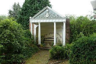 Summerhouse in Burford House gardens Greek Temple, Burford House Gardens (geograph 3583116).jpg