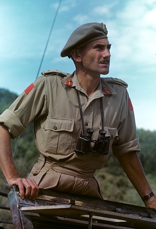 Major-General Simonds, pictured here in Italy, 1943.