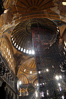 The interior of the dome undergoing restoration