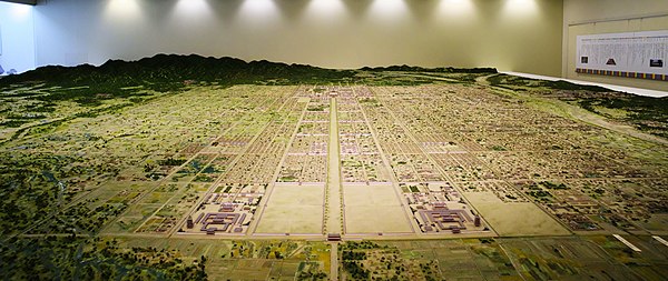 1/1000 scale model of Heian-kyō, held by Kyoto City Heiankyo Sosei-Kan Museum