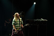 Cantor / guitarrista de Fu Manchu Scott Hill no Hellfest 2019, Clisson, França.