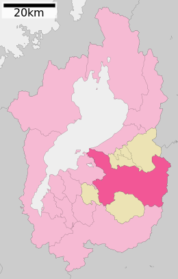 Higashi-Ōmin sijainti Shigan prefektuurissa