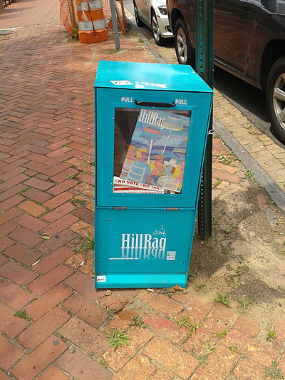 A Hill Rag dispenser on Capitol Hill Hill rag dispenser .jpg