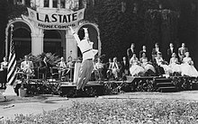 California State University, Los Angeles was founded in 1947. Homecoming in the 1940's at Cal State LA.jpg