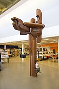 Holzskulptur in der Bibliothek von Leiden