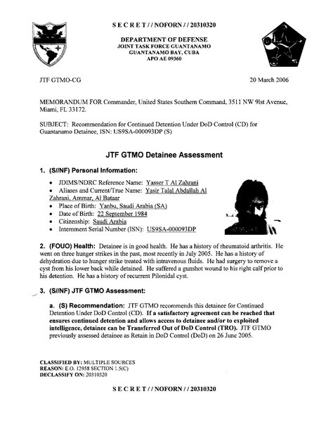 File:ISN 00093, Yasser T Al Zahrani's Guantanamo detainee assessment.pdf