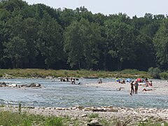 Isar, verbaute Steine