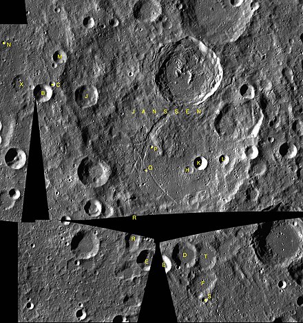 Satellite craters of Janssen Janssen satellite craters map.jpg