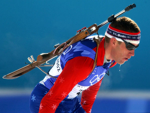 United States biathlete Jeremy Teela at the 2002 Winter Olympics.