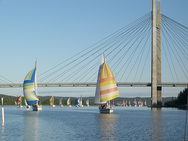 A yacht race on lake Päijänne in Jyväskylä, Finland