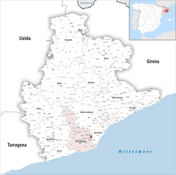 Kommunens läge i provinsen Barcelona