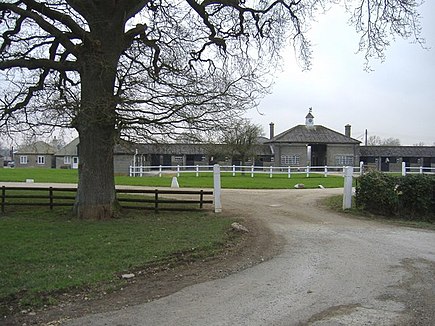 Kennels at Meysey Hampton, Gloucestershire. Built in the 1930s for V.W.H (Cricklade) and still in use today by the re-amalgamated hunt. Kennels, Meysey Hampton - geograph.org.uk - 331200.jpg