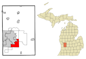 Kent County Michigan Incorporated and Unincorporated areas Kentwood Highlighted.svg