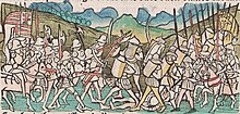 In 1467, during the Battle of Baia, Stephen III of Moldavia's army repelled a Hungarian invasion of Moldavia. The battle was the last Hungarian attempt at subduing an independent Moldavia. Kingdom of Hungary against Moldovans flag in battle.jpg