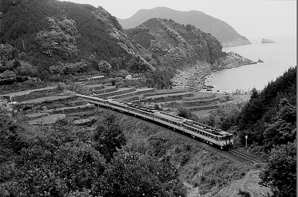 DMU train on Kisei main line in 1979