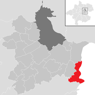 Localização do município de Kronstorf no distrito de Linz-Land (mapa clicável)